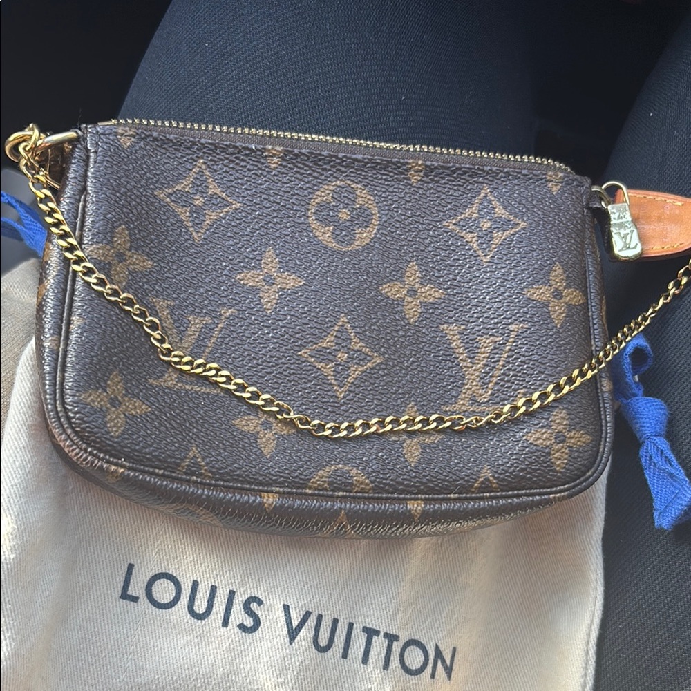 Louis Vuitton Brown and Gold Monogram Clutch